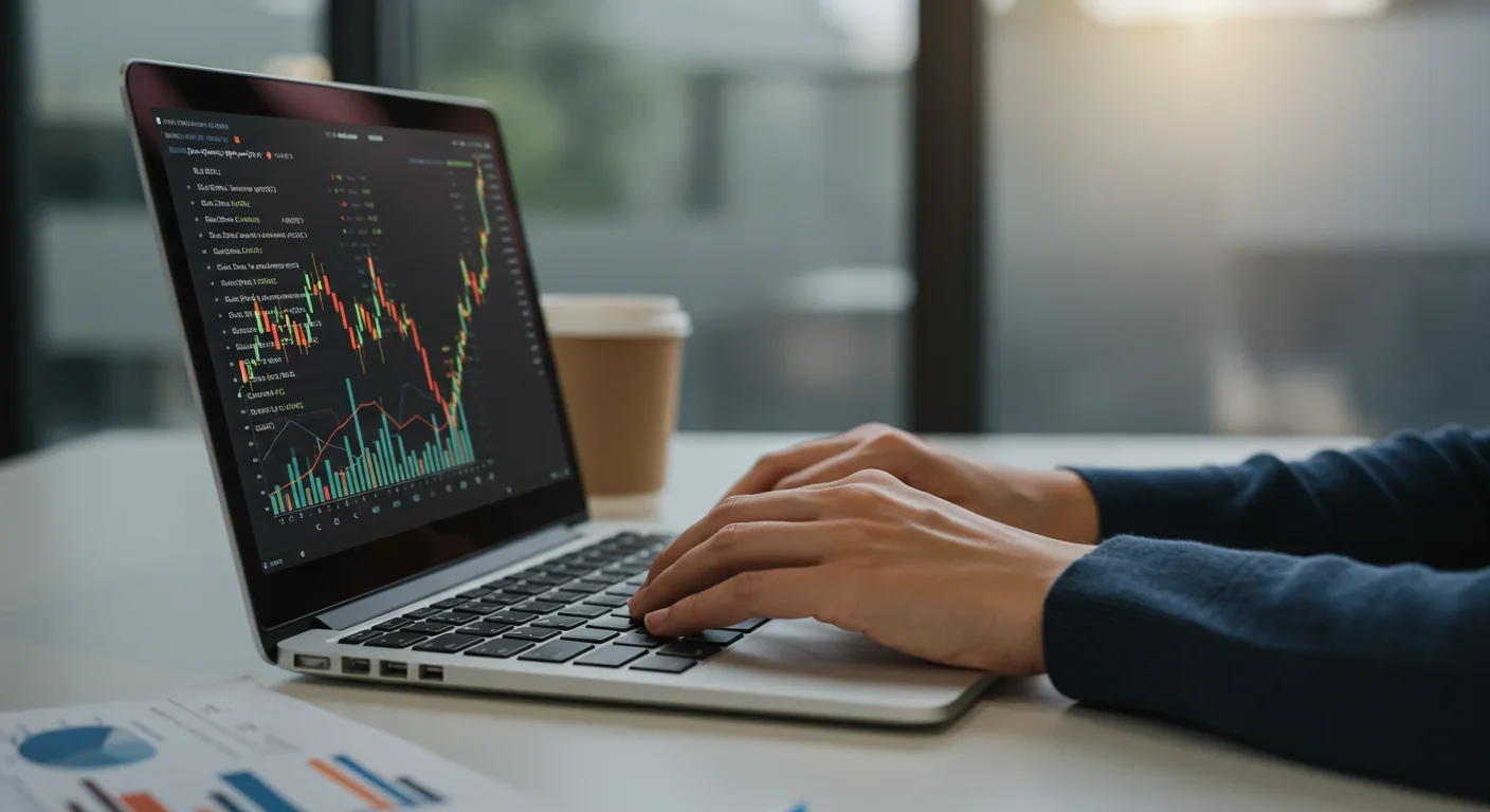 Developer working on financial algorithms and credit scoring software