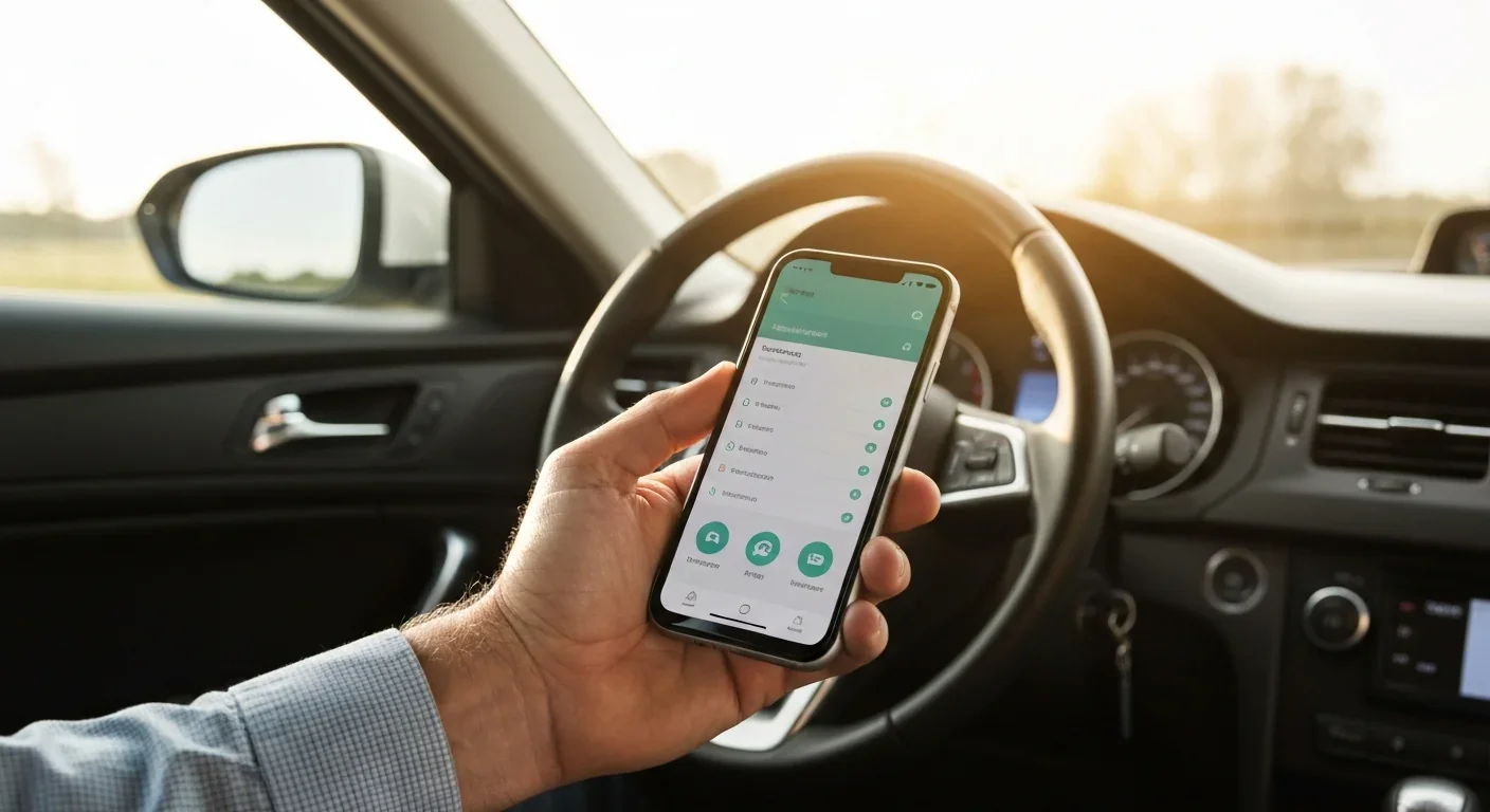 Rideshare driver using smartphone app to track work time