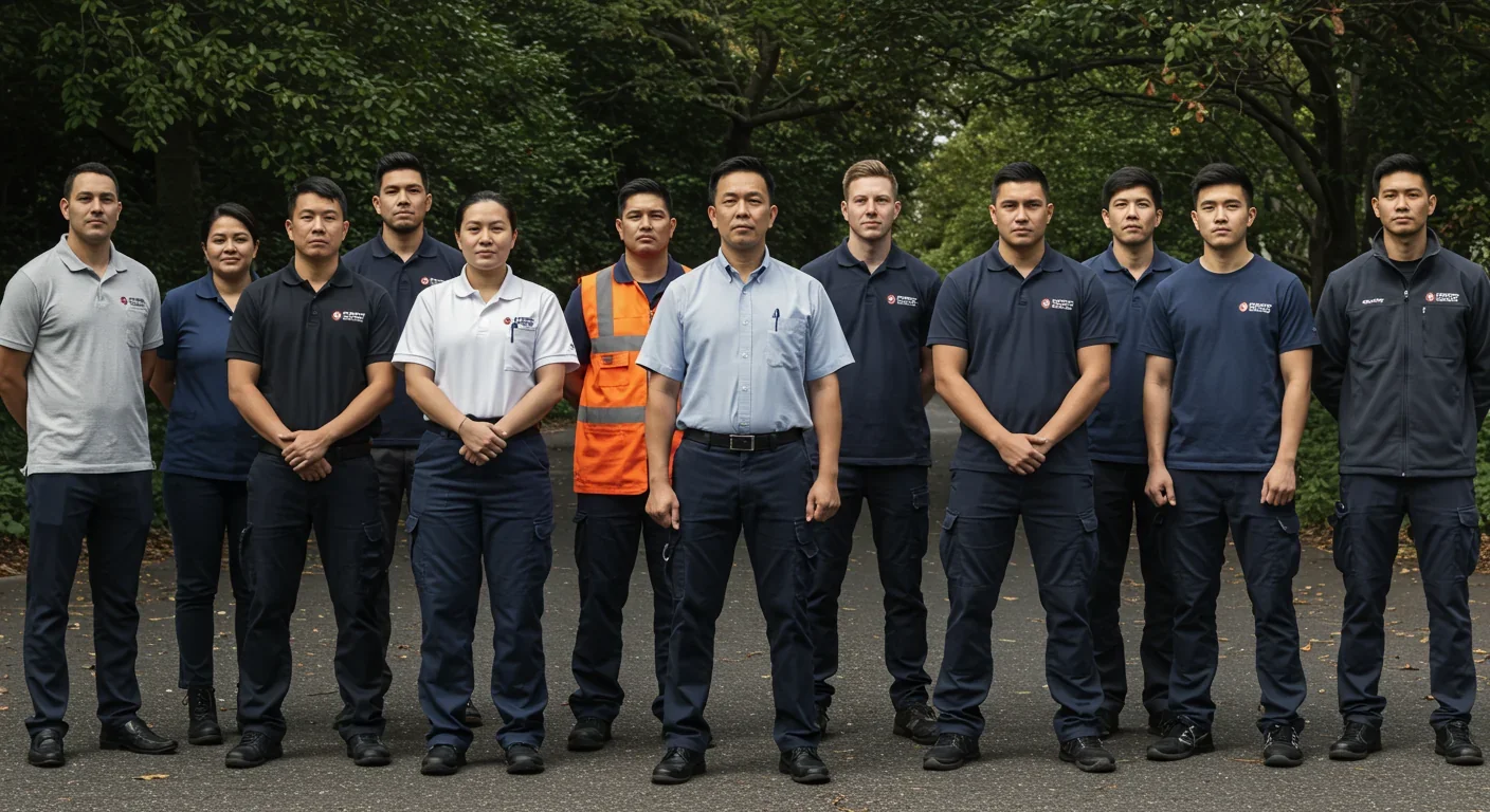 Diverse group of workers from different industries standing together in solidarity