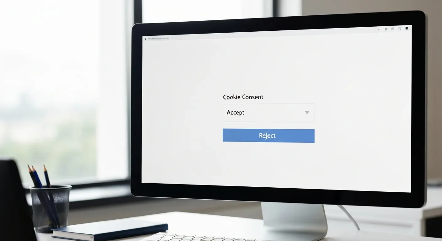 Cookie consent banner with manipulative design showing prominent accept button