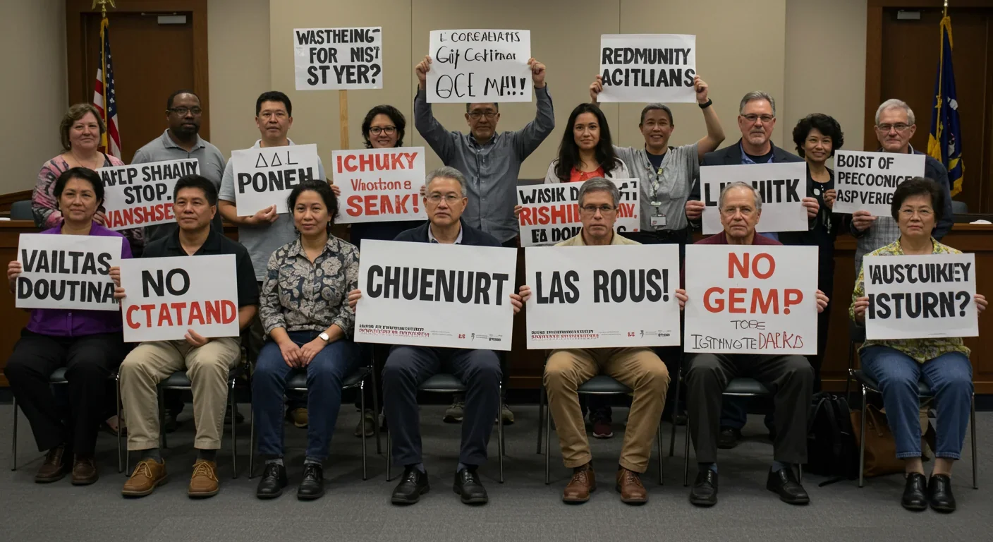 Community activists at city hall meeting advocating for police accountability