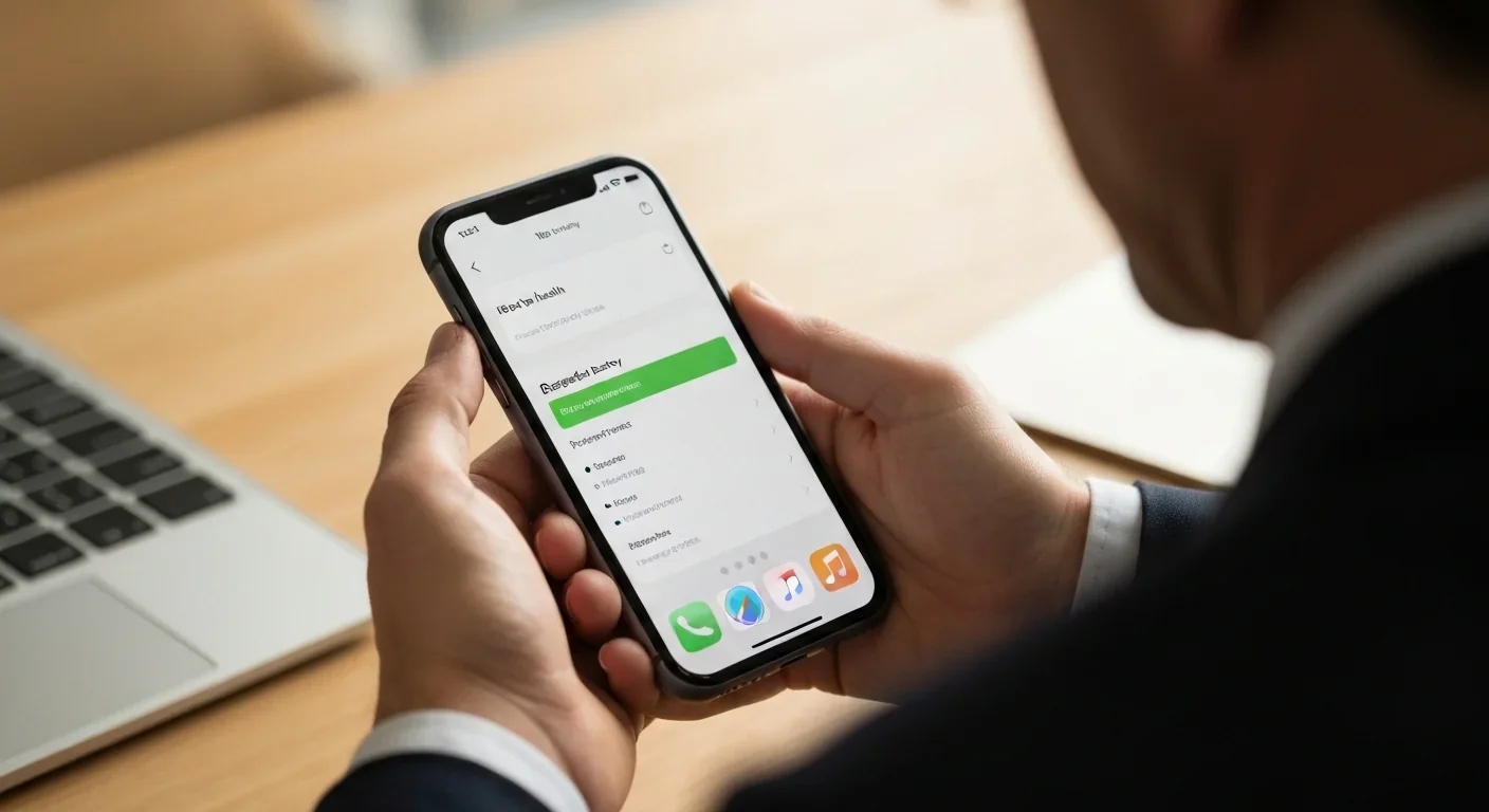 iPhone screen displaying battery health warning and performance management settings
