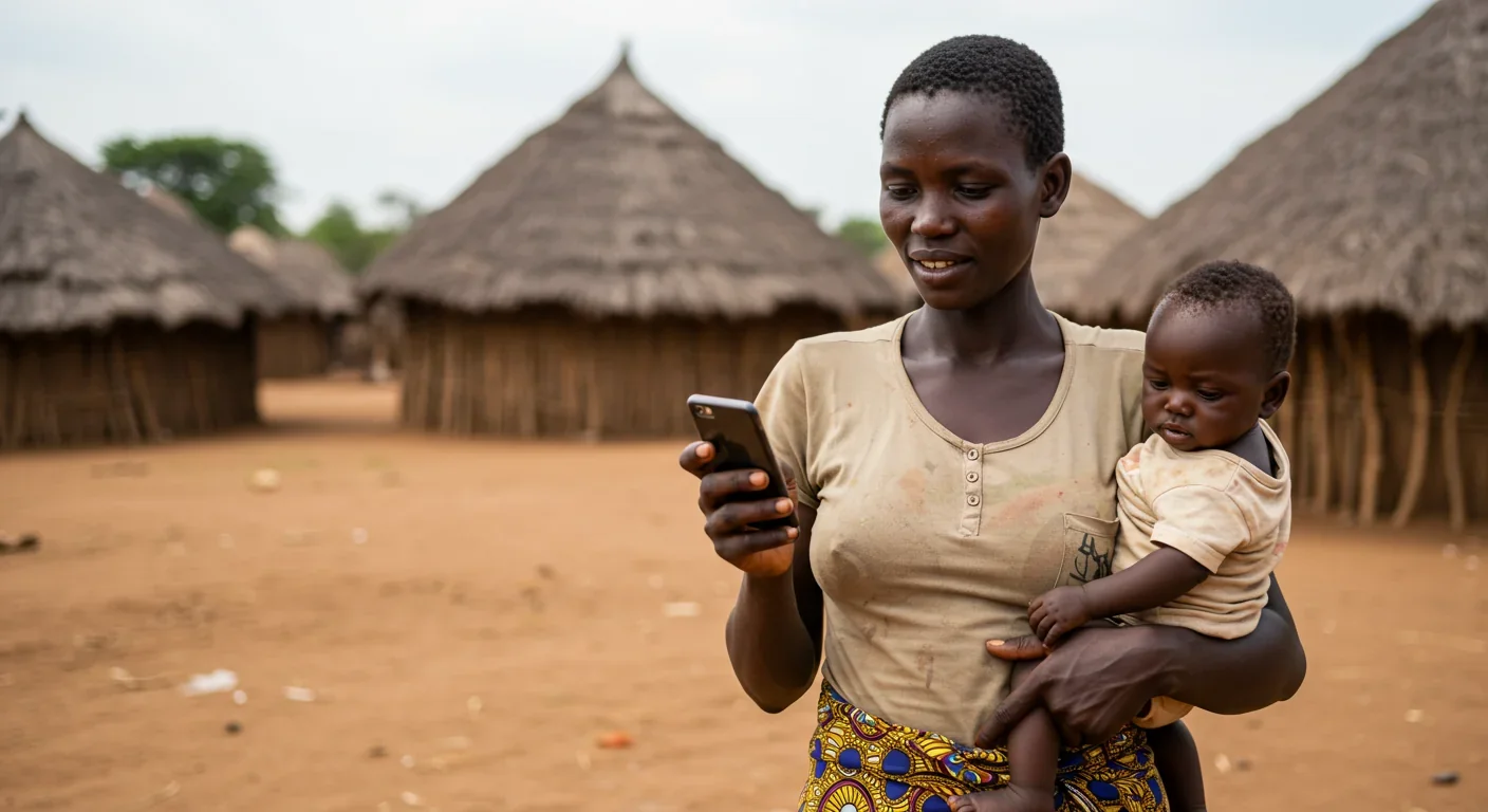 Kenyan woman managing household finances from cash transfer program with visible improvements to family wellbeing